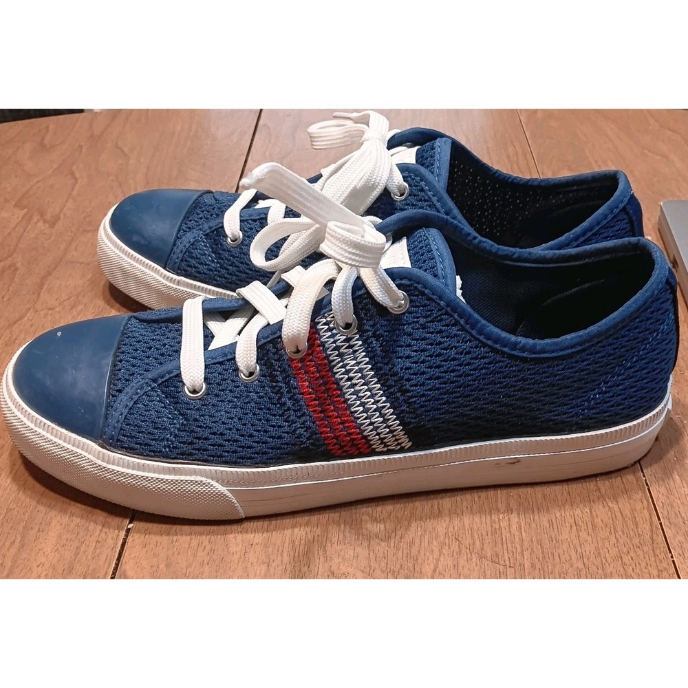 Tommy Hilfiger Sneakers Shoes‎ Women's Size 9 M Red White Stripe Mesh Dark Blue